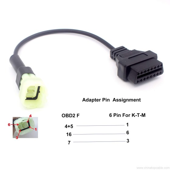 Αντάπτορας OBD II για Μηχανές KTM (DUΚE, RC κα.) - 6 Pin