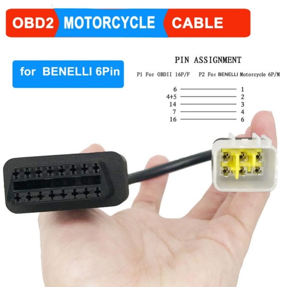 Αντάπτορας OBD II για Μηχανάκια Benelli - 6 Pin - TROP.gr