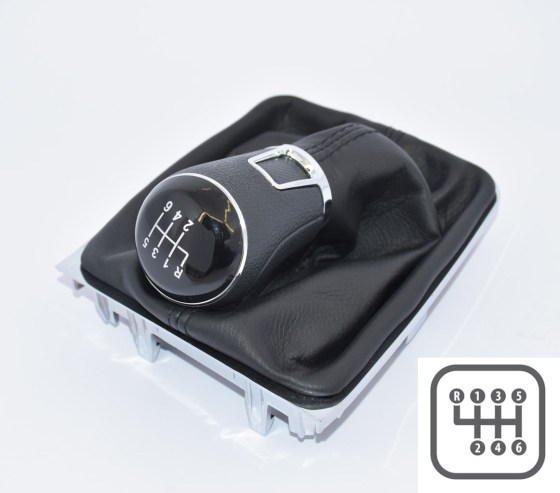 VW Golf 7 (2013-2019) Λεβιές 6 Ταχυτήτων με Πλαίσιο - Πλαστικό Πόμολο – Φωτογραφία από TROP.gr