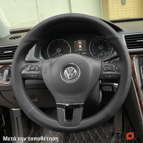 Κάλυμμα Τιμονιού Senda για VW Amarok Pickup (2010-2016) (ΣΥΜΒ: ΔΕΡΜΑΤΙΝΟ ΤΙΜΟΝΙ) - Μαύρα Γαζιά
