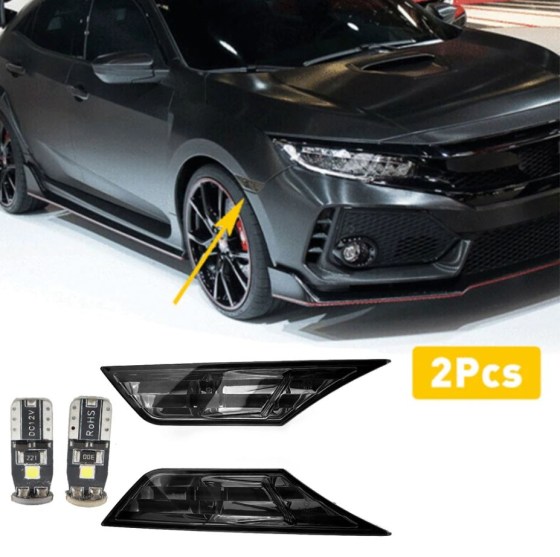 Honda Civic (2016-2022) Διακοσμητικά Φλας Φτερών Φιμέ (Smoked) - Διάθεση από TROP.gr