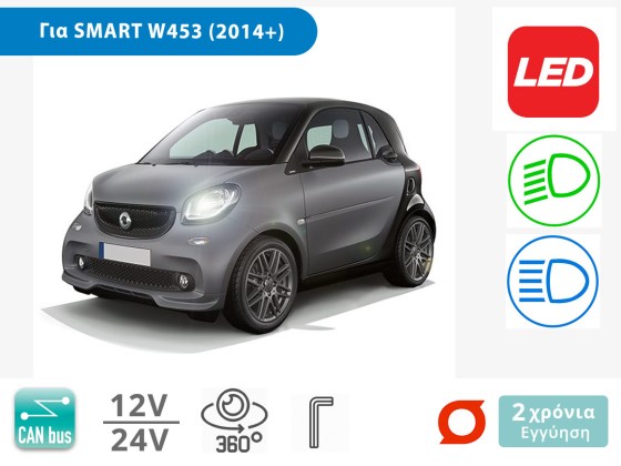 Κιτ Λάμπες Αυτοκινήτου LED με CanBus, για SMART FORTWO (Μοντ: 2014+, W453) – Φωτογραφία από Trop.gr