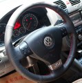 Χειροποίητο Δερμάτινο Κάλυμμα Τιμονιού για VW Golf MK5, Passat, Tiguan, Sirocco, Jetta με Χειριστήρια στο Βολάν