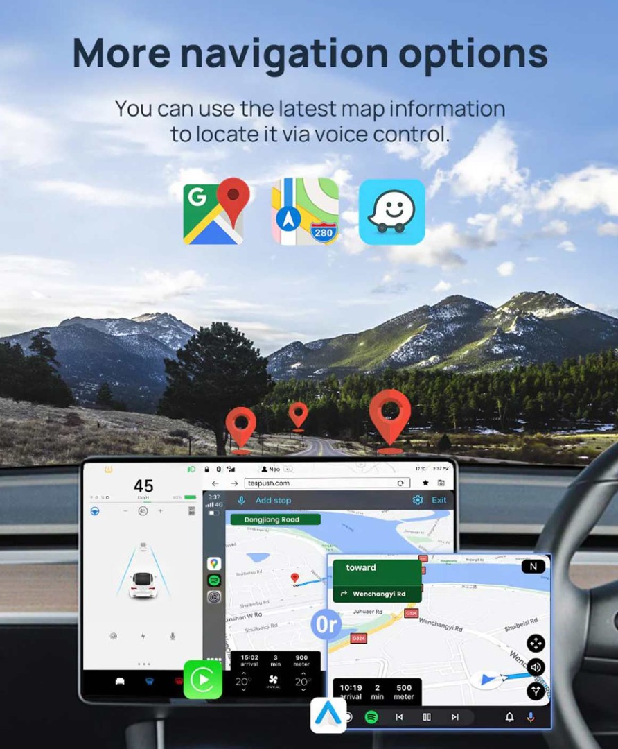 Χρήση Google maps, Apple Maps, YT Music, Google Postcasts, Spotify, Official Phone App για Car Play και Android Auto, Calendar και πολλά άλλα - Διάθεση από TROP.gr
